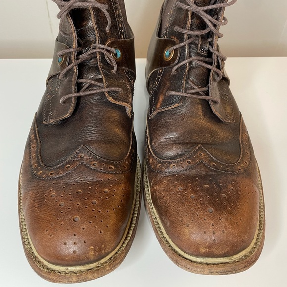 Tsubo Mens Brown Leather Boots Size 10 - Picture 6 of 12